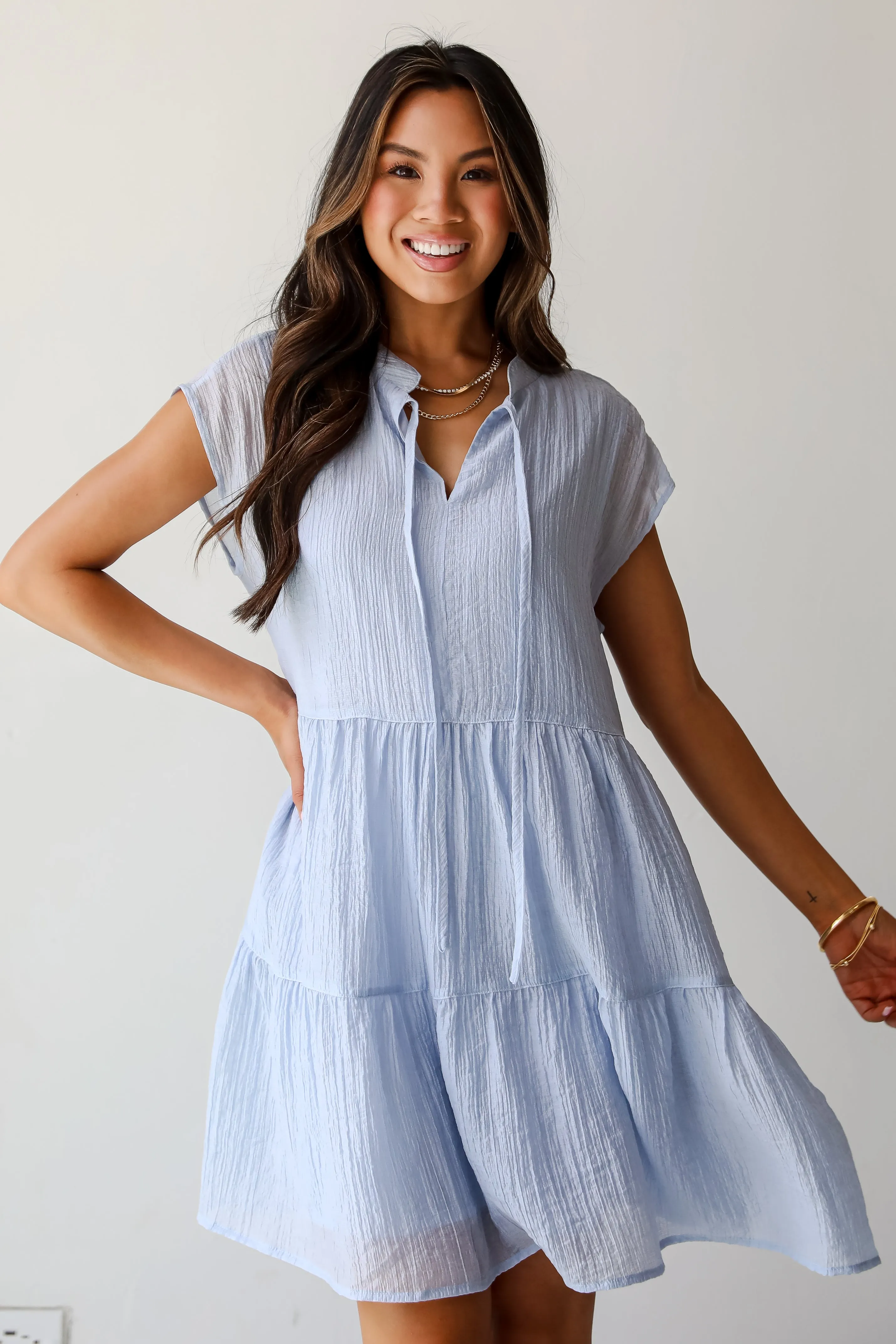 Adorable Muse Light Blue Mini Dress