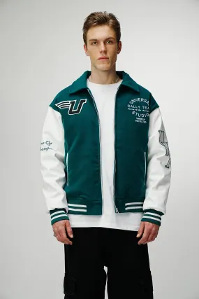 Airdrop Racer Varsity Jacket - Emerald Green