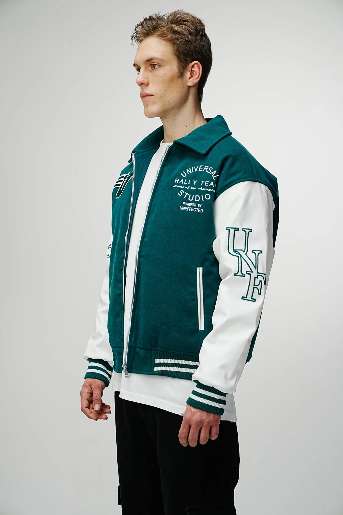 Airdrop Racer Varsity Jacket - Emerald Green