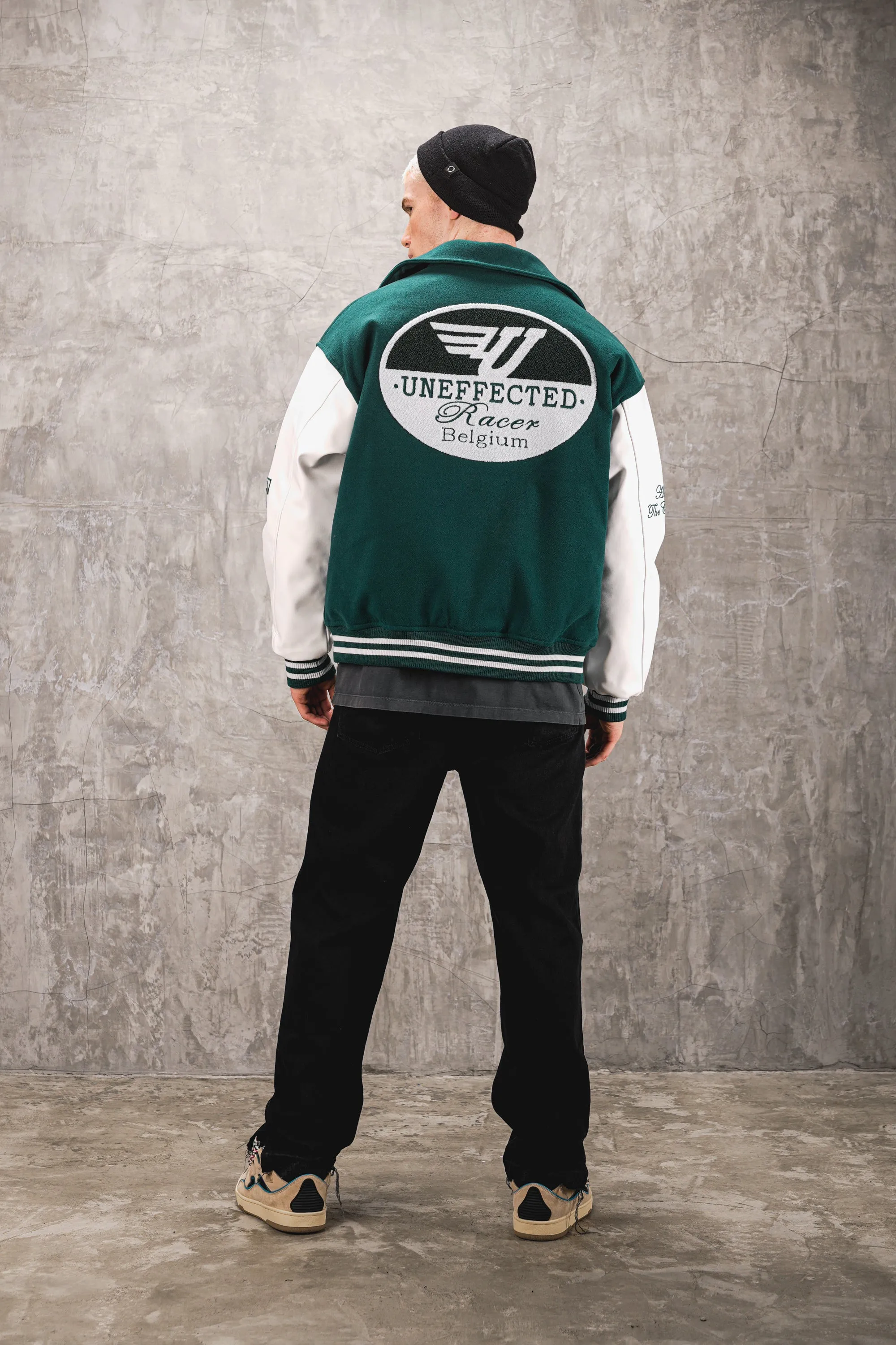 Airdrop Racer Varsity Jacket - Emerald Green