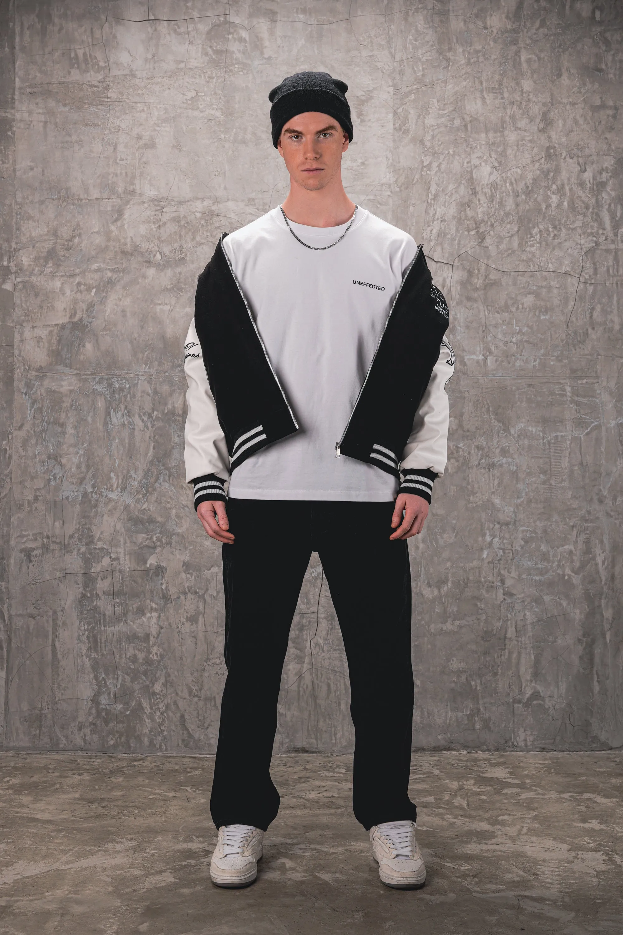 Airdrop Racer Varsity Jacket - Jet Black