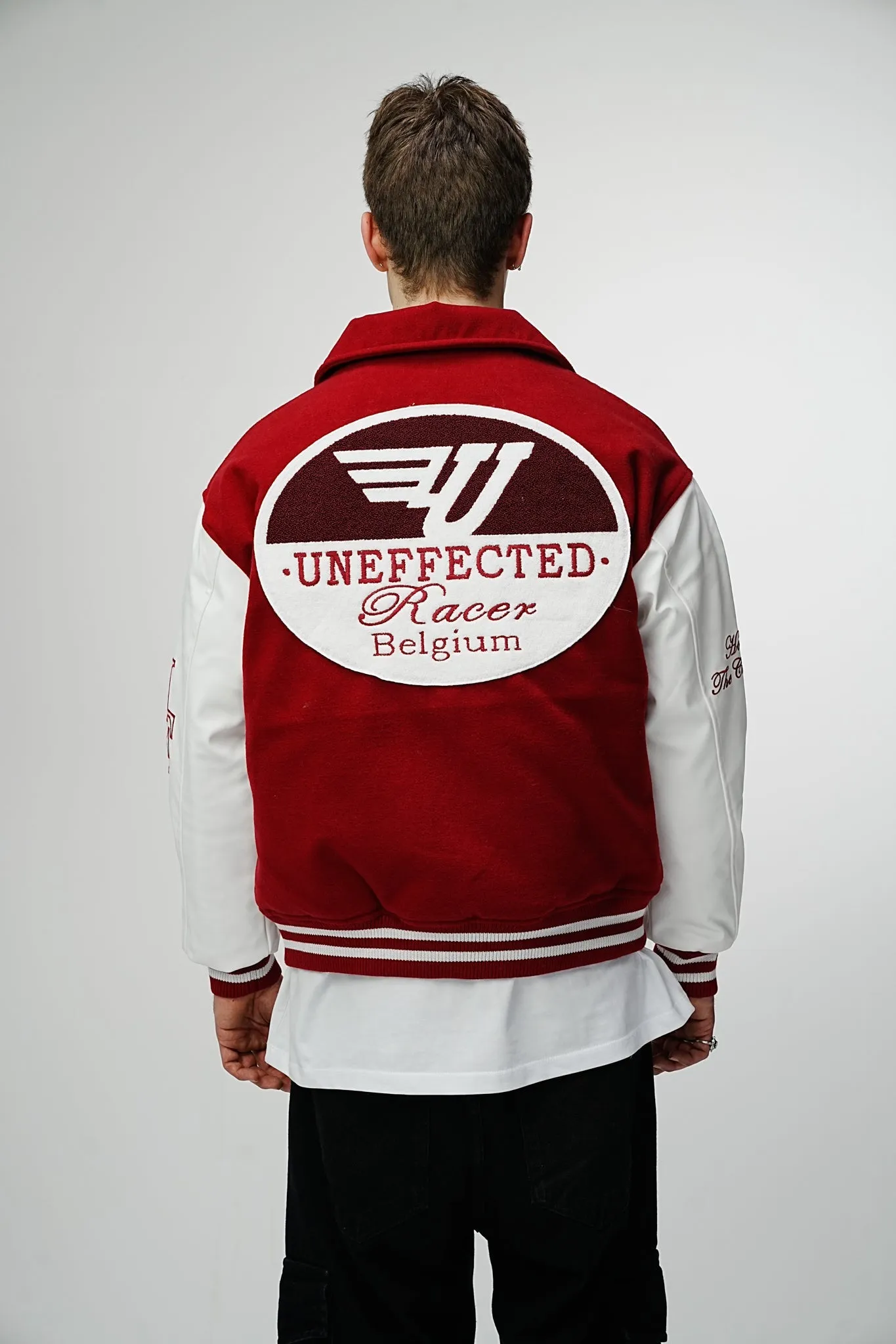 Airdrop Racer Varsity Jacket - Scarlet Red