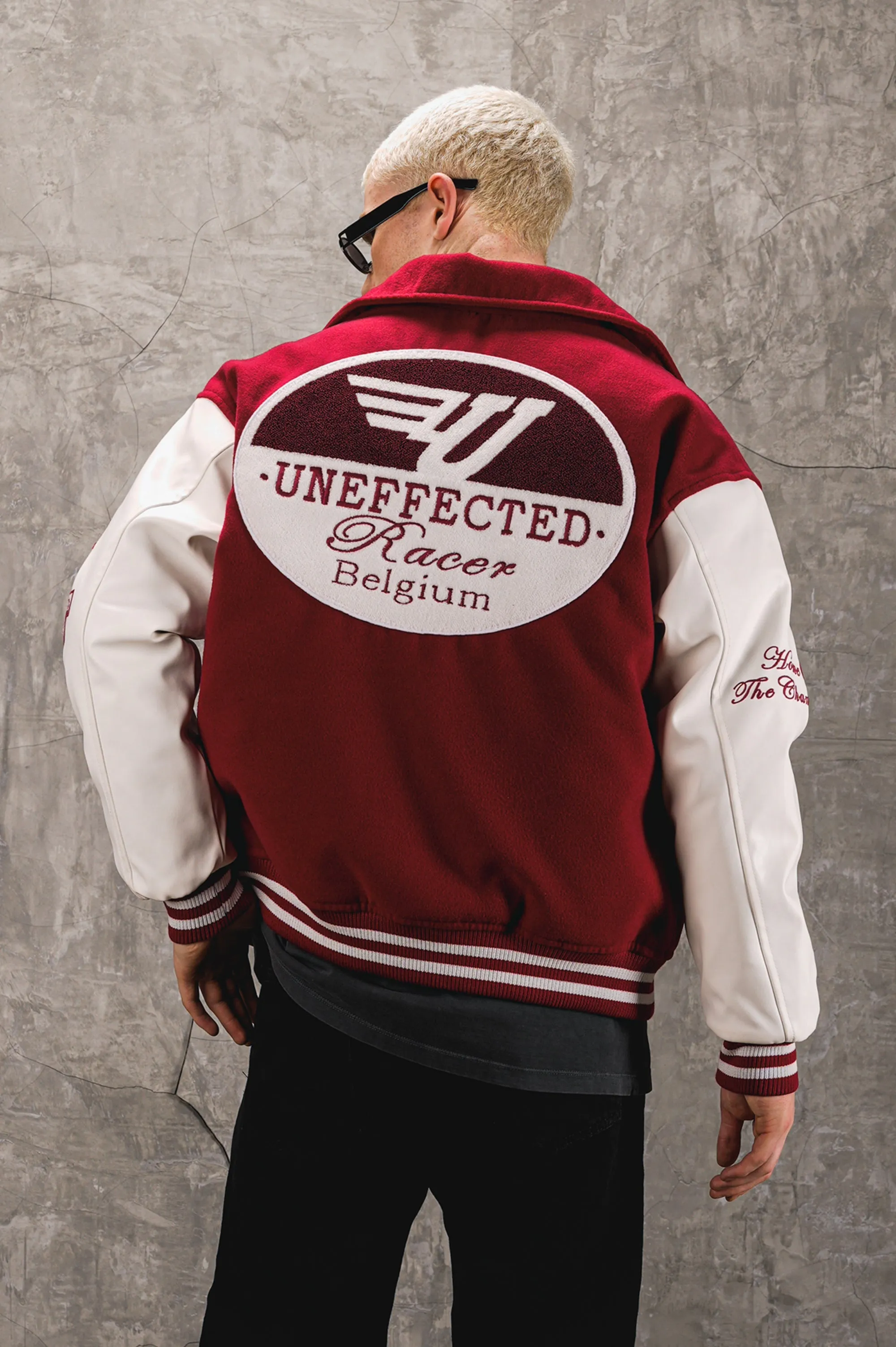 Airdrop Racer Varsity Jacket - Scarlet Red