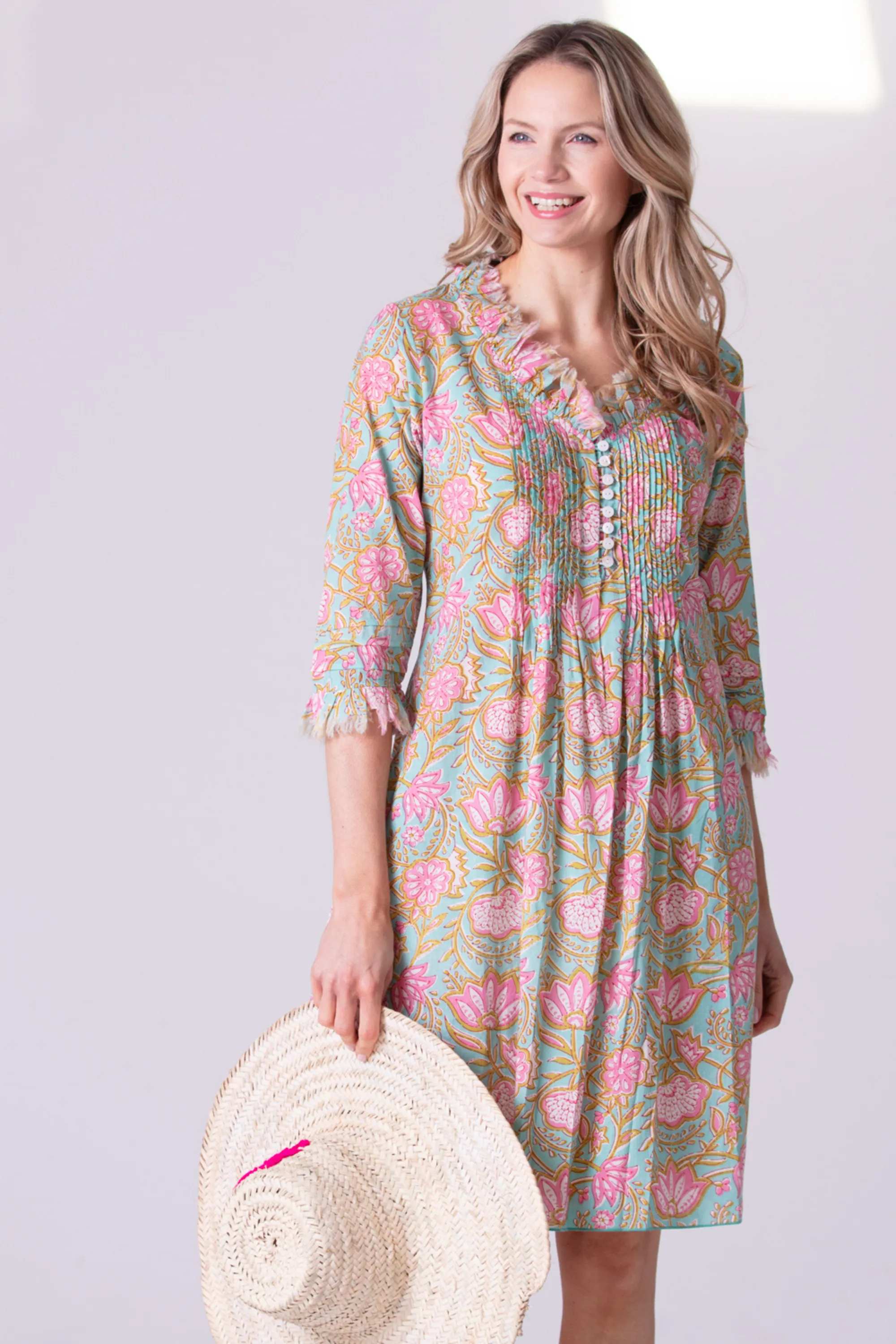 Annabel Cotton Tunic in Mediterranean Floral