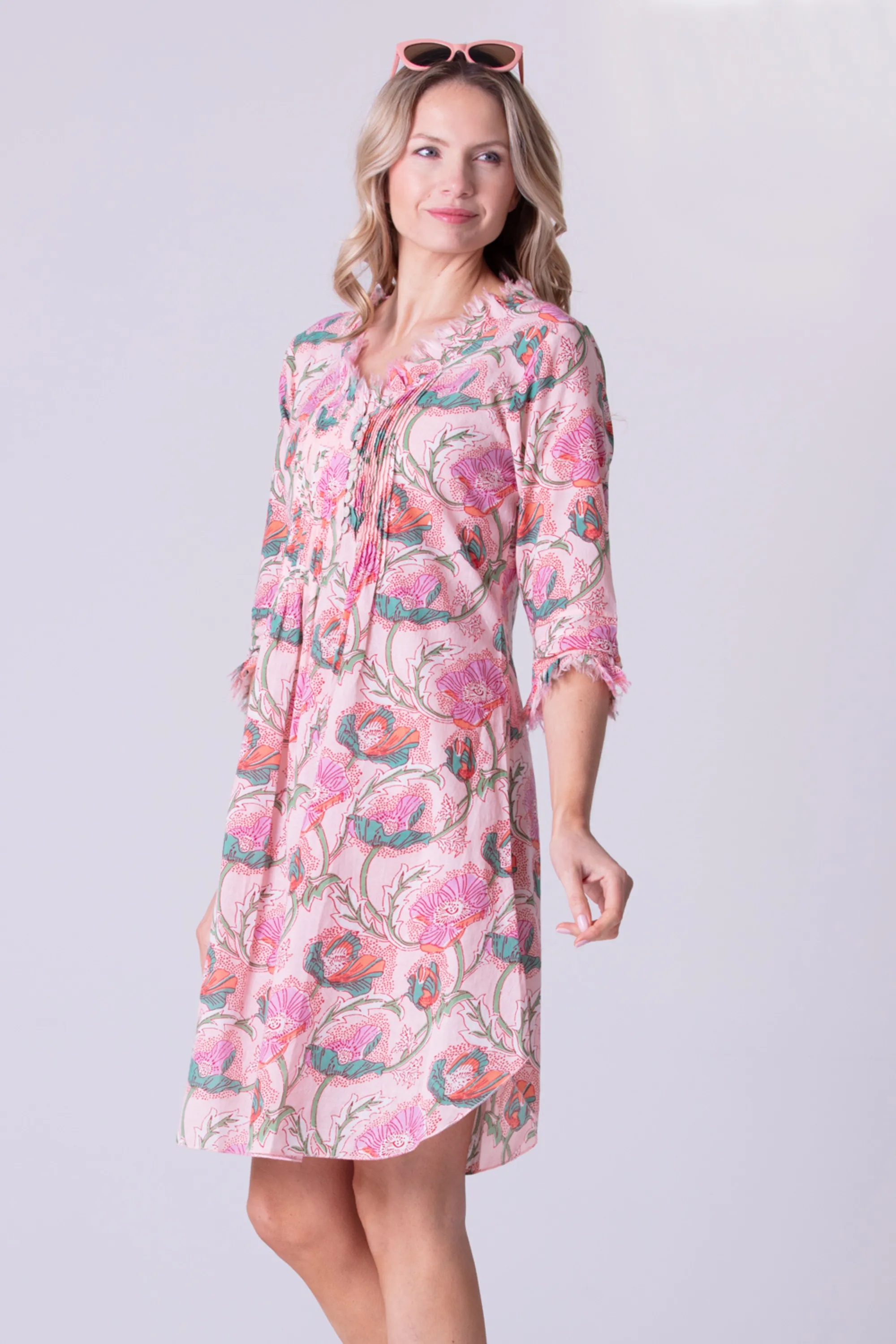 Annabel Cotton Tunic in Peachy Floral