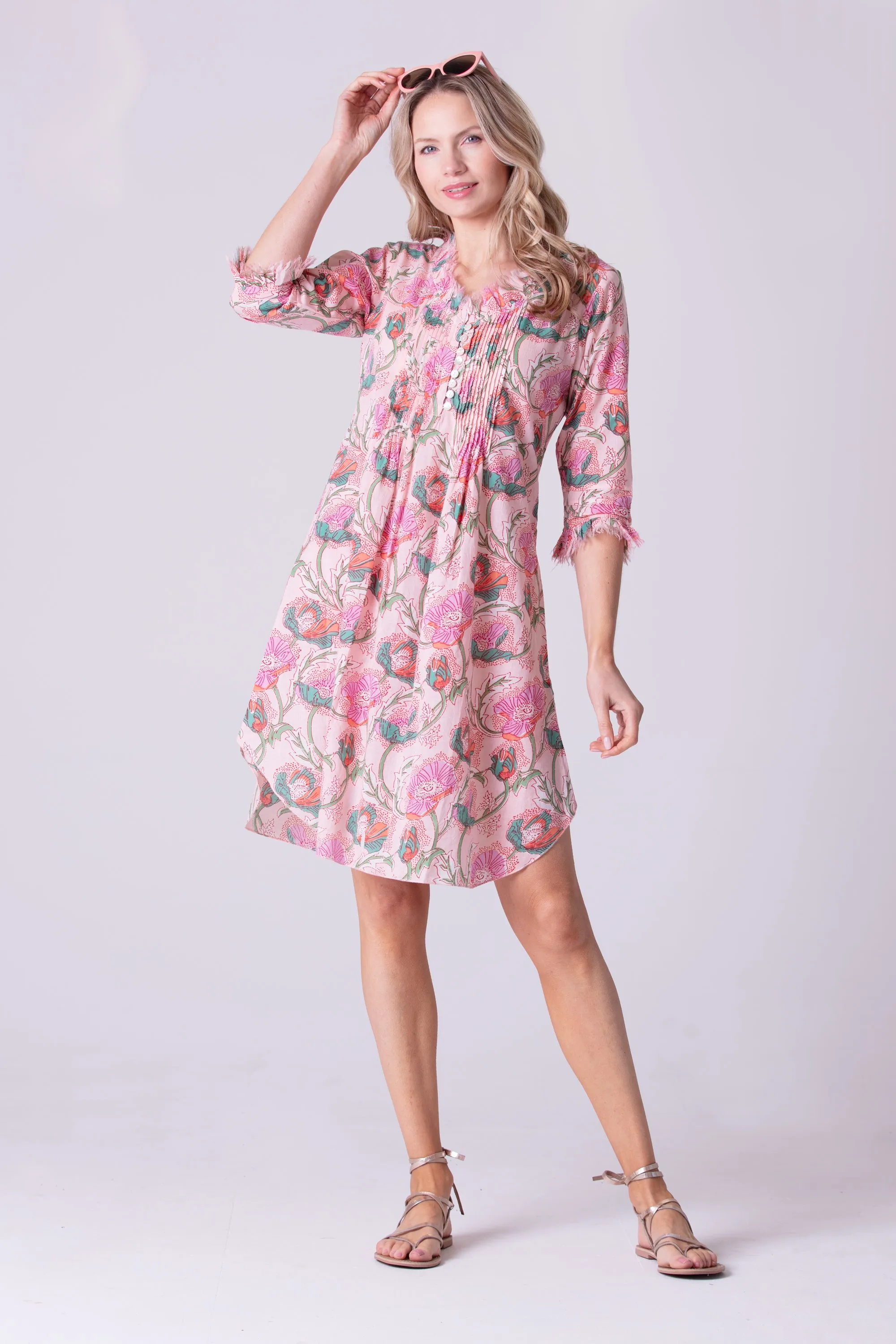 Annabel Cotton Tunic in Peachy Floral