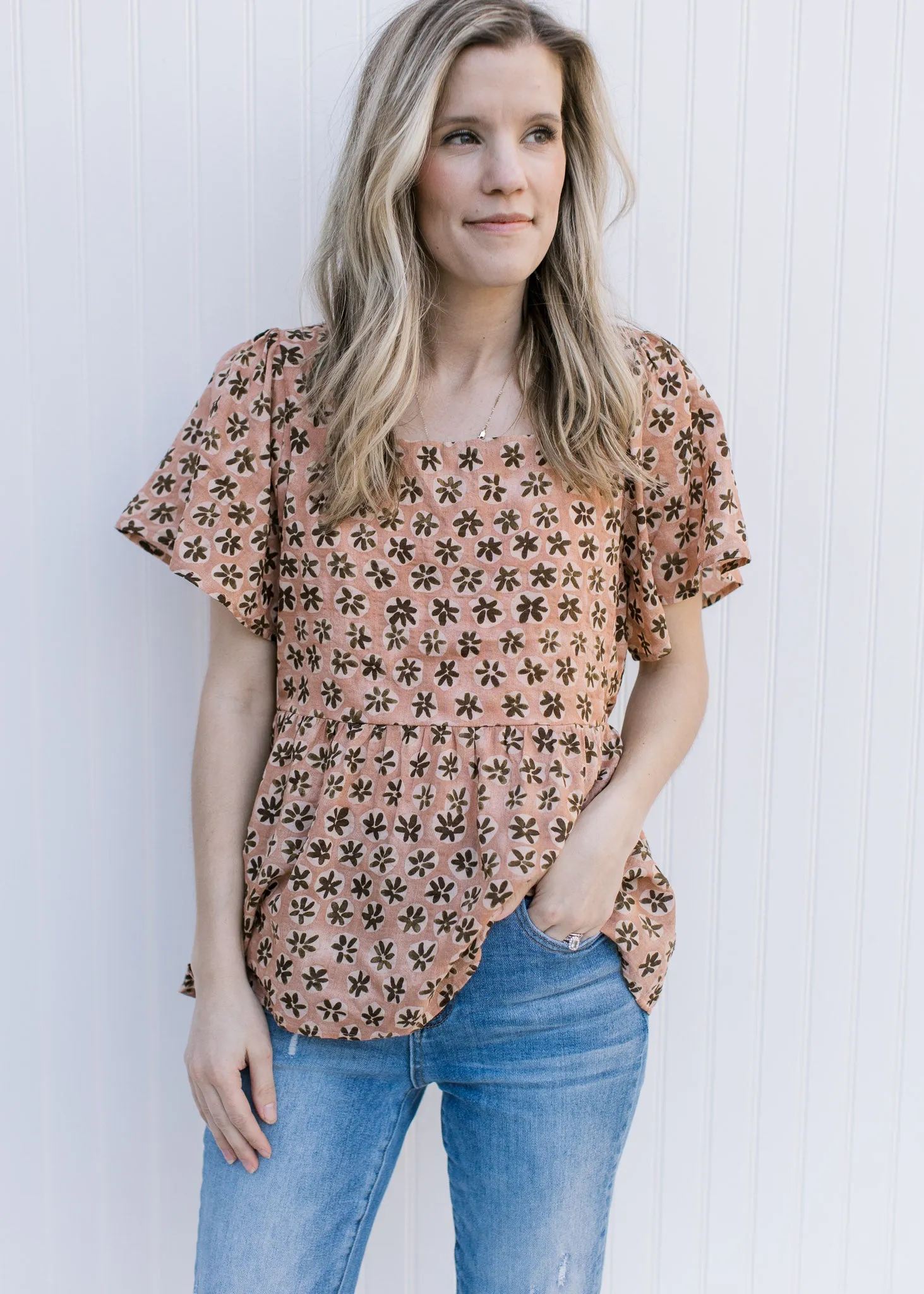 Apricot Watercolor Top