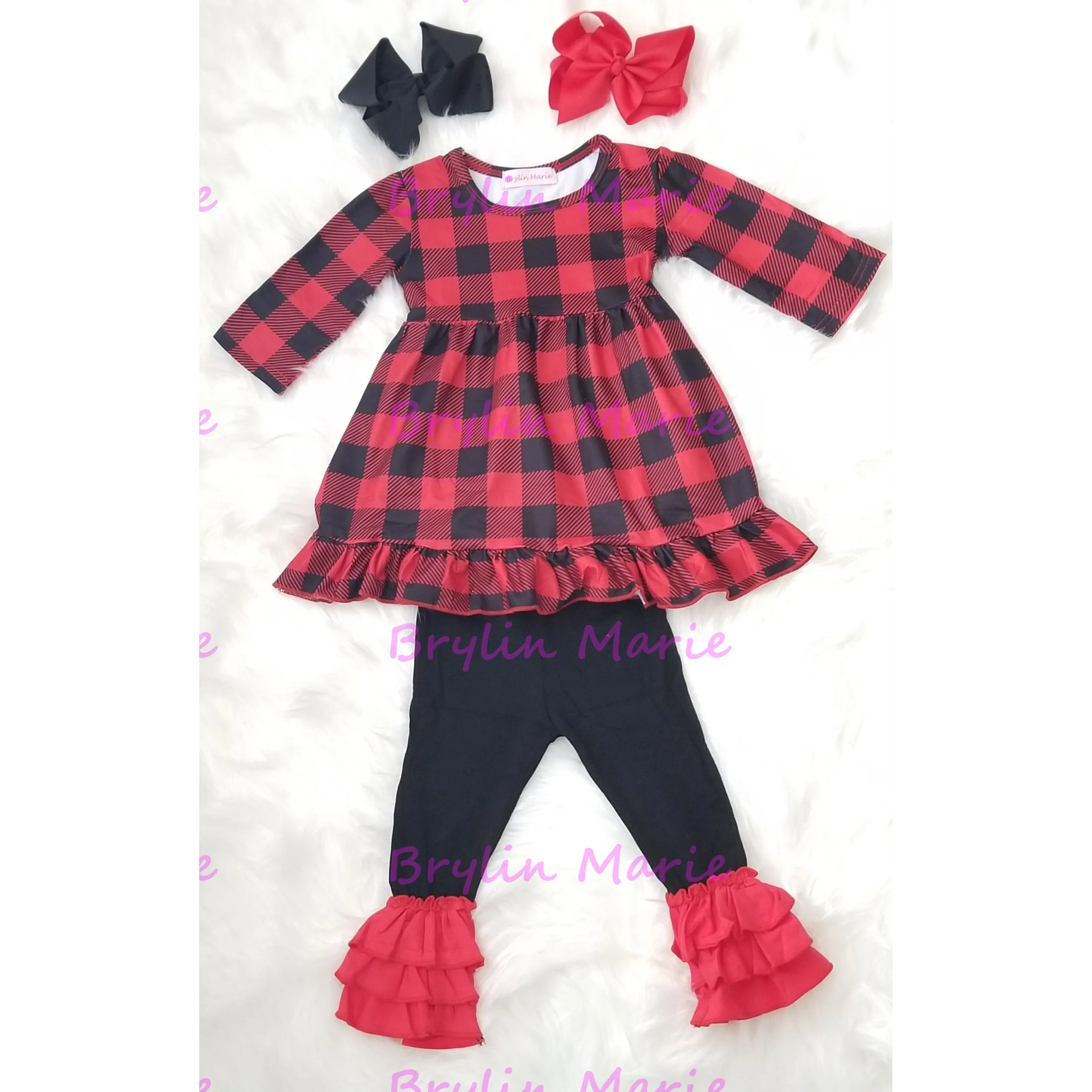 Black & Red Buffalo Plaid Truffle Set