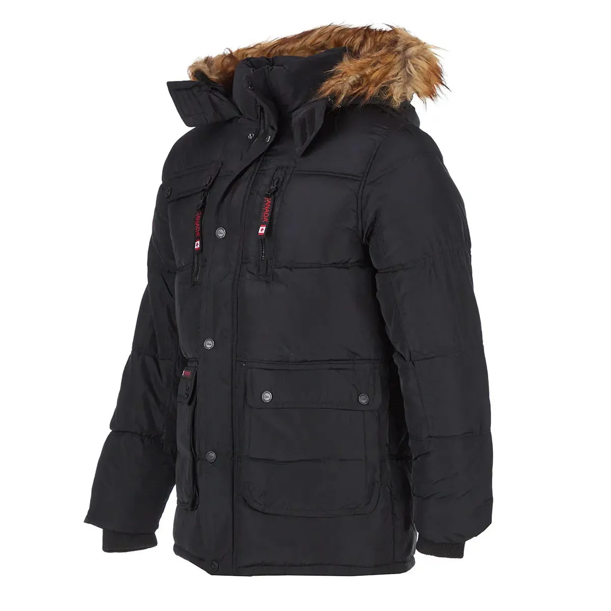 Canada Weather Gear Men's Fur Hooded Puffer Jacket