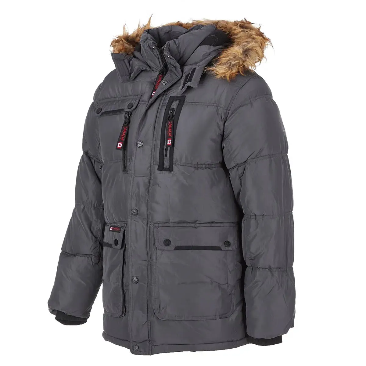 Canada Weather Gear Men's Fur Hooded Puffer Jacket