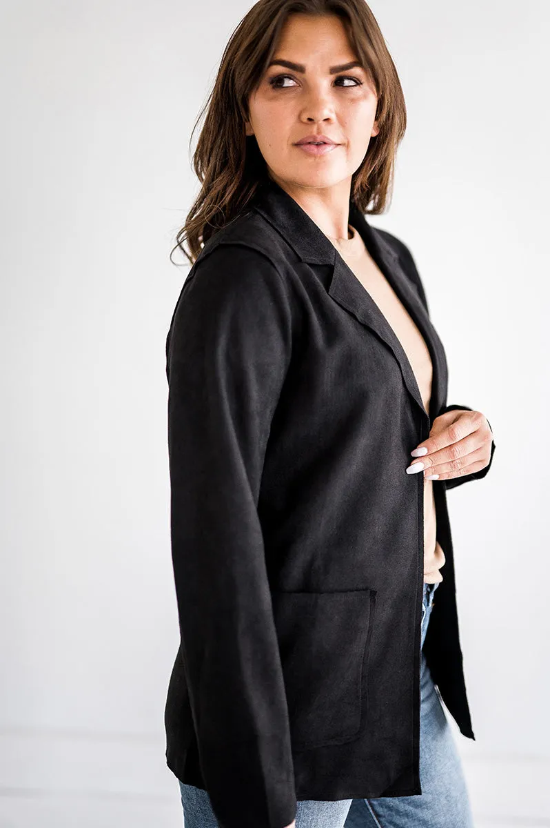 Candice Black Suede Blazer