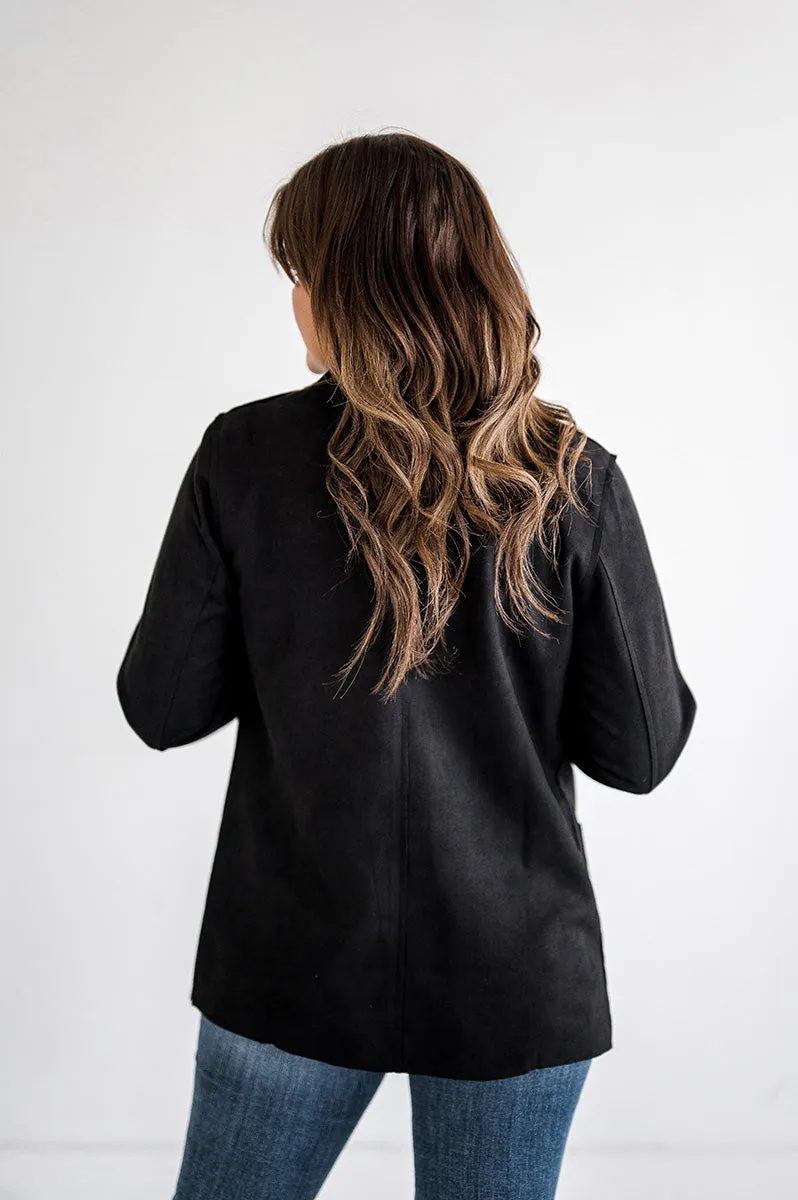 Candice Black Suede Blazer