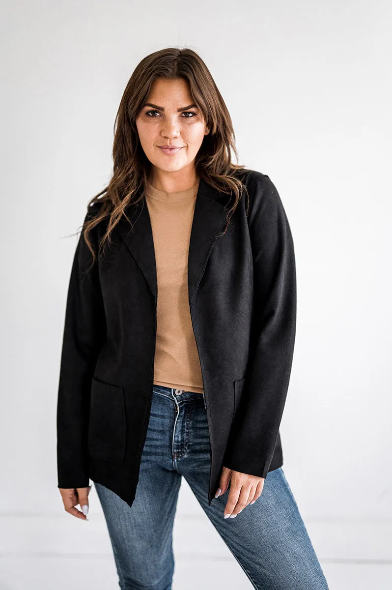 Candice Black Suede Blazer