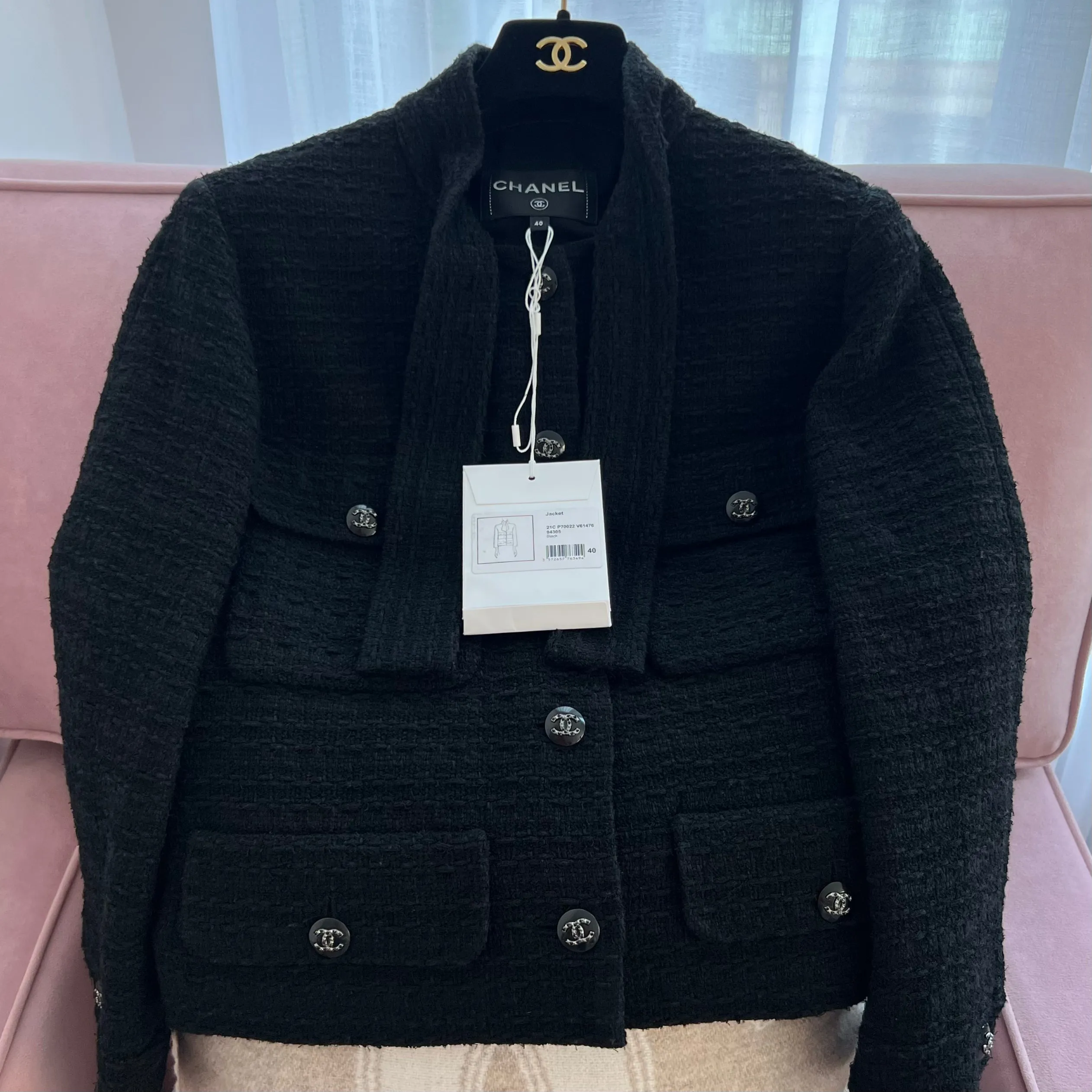 Chanel Black Tweed 21C Jacket