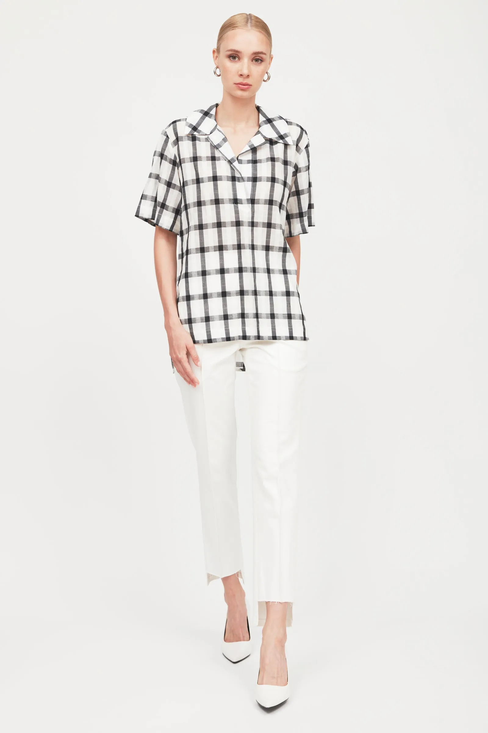 Checked Tunic Top