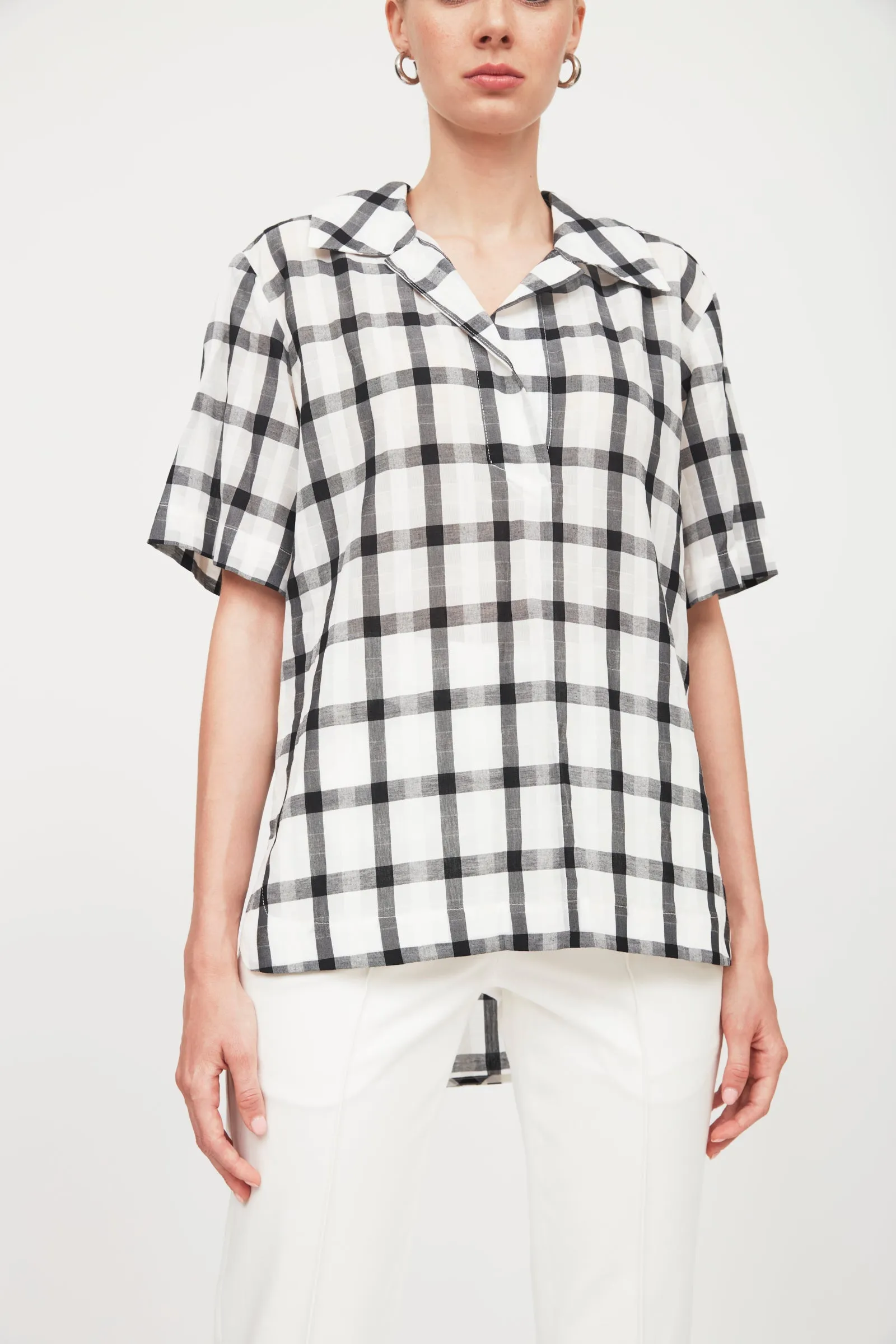 Checked Tunic Top