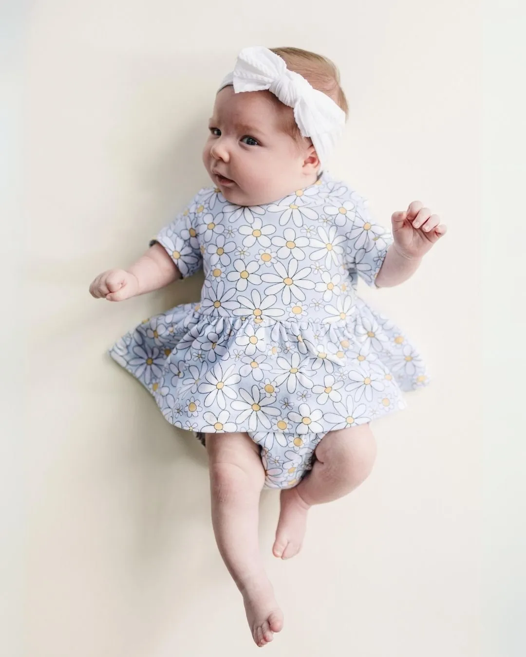 Cotton Peplum Set | Blue Daisy