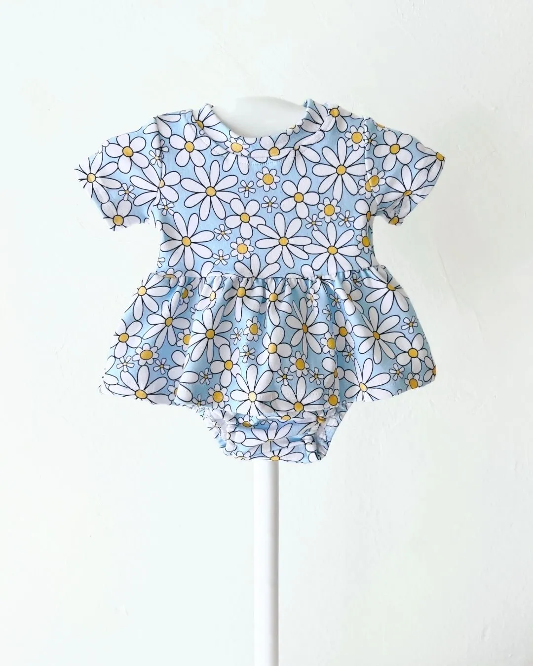 Cotton Peplum Set | Blue Daisy