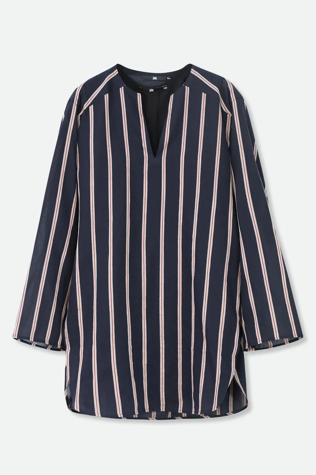 CYPRESS LAYERED SHIRT IN ITALIAN COTTON VOILE NAVY STRIPES