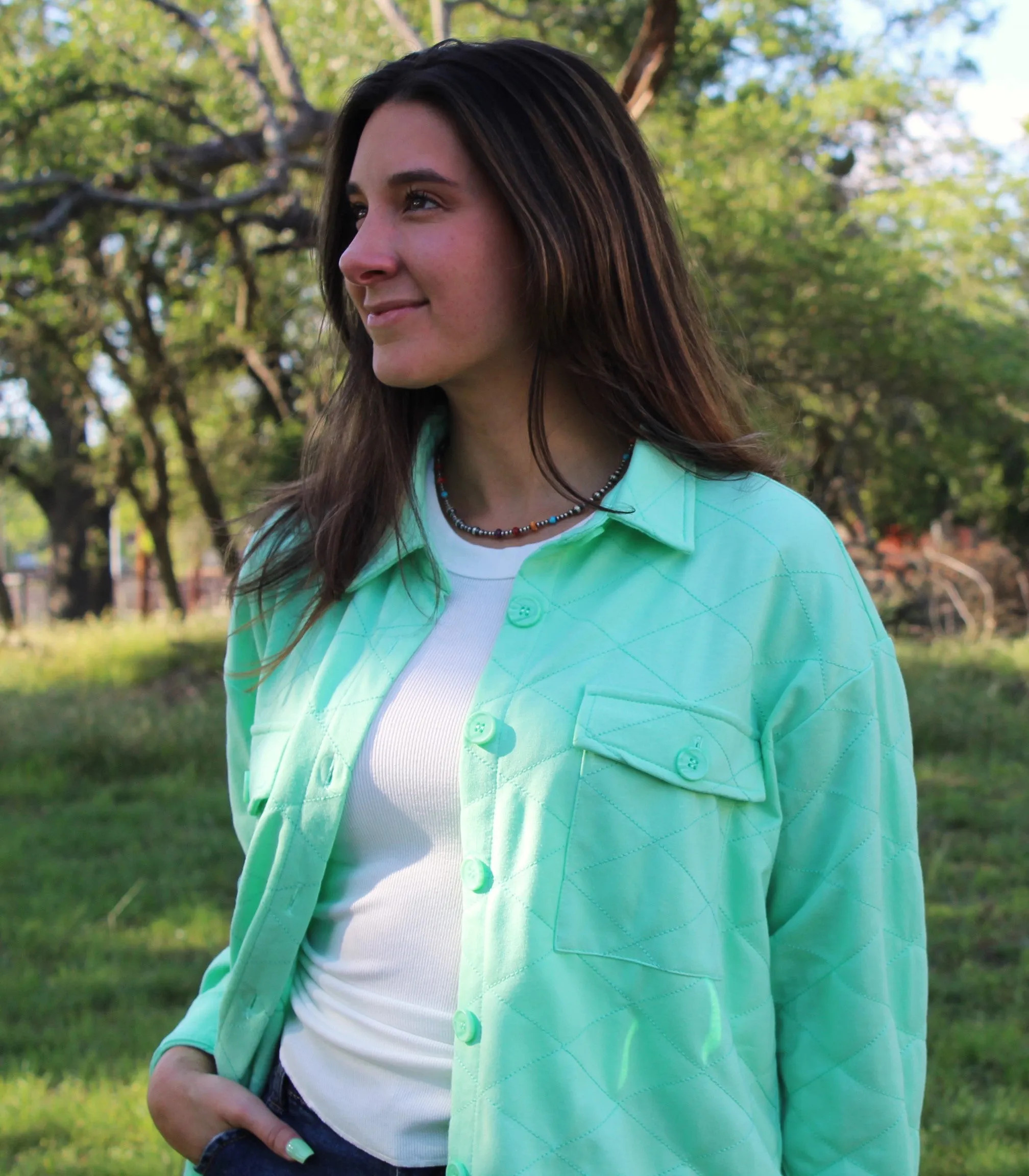 Davi&Dani Summer Shirt Jacket Green