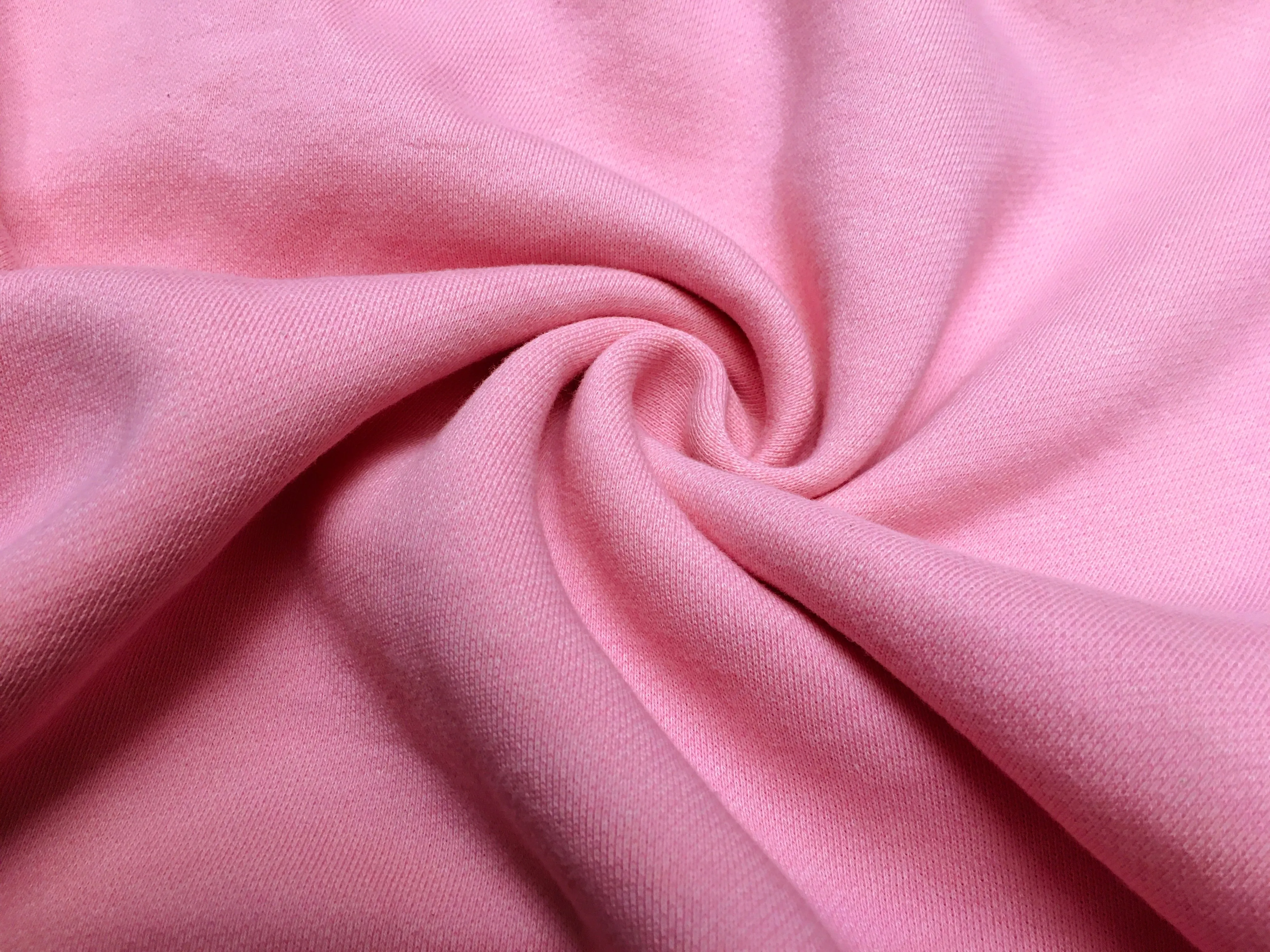 Dicker, weicher und warmer Alpenfleece Sweat in rosa aus reiner Baumwolle