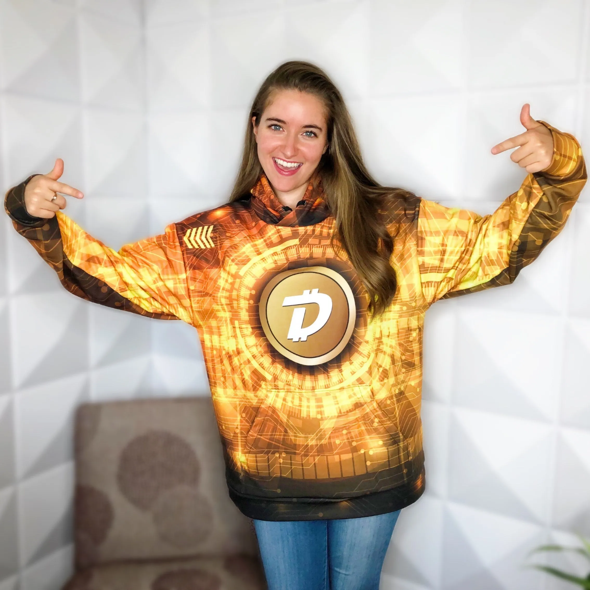 DigiByte AOP Gold Women's Hoodie