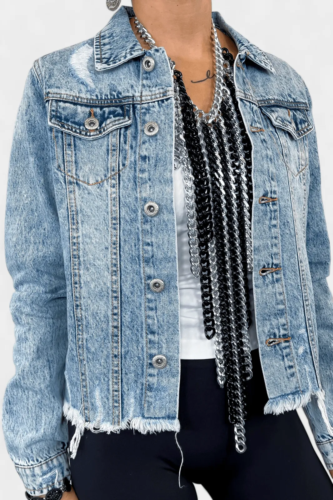 Distressed Denim Jacket