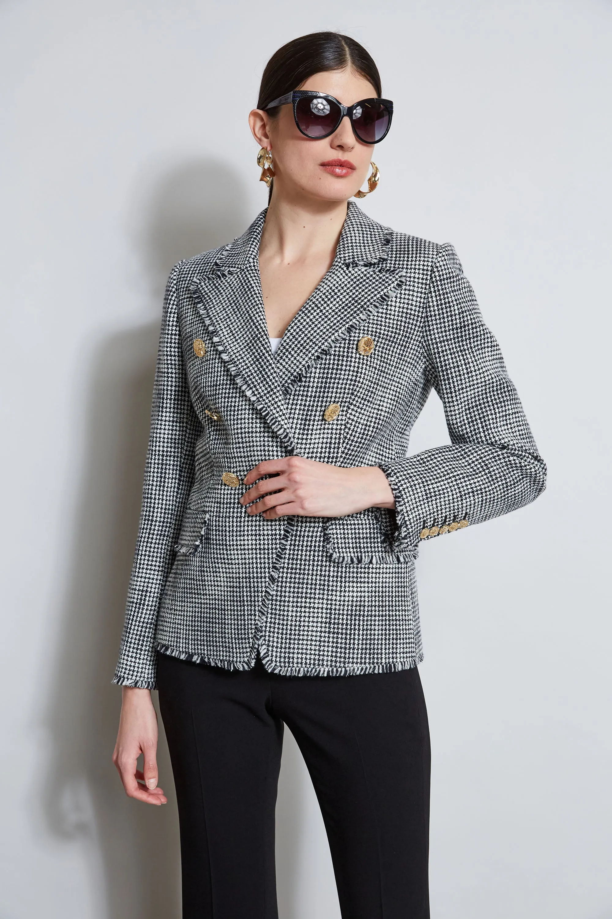 Double Breasted Tweed Blazer