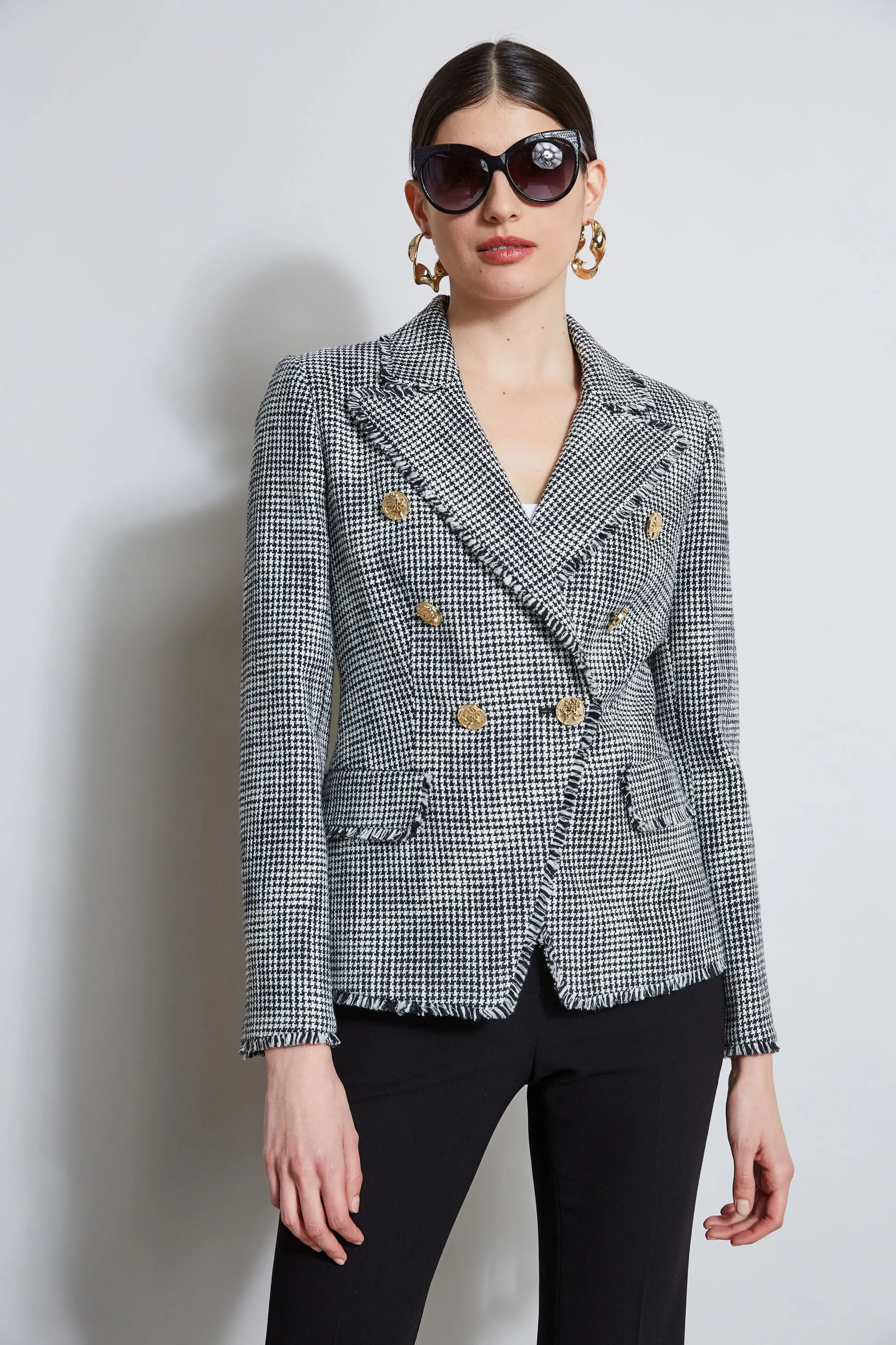 Double Breasted Tweed Blazer