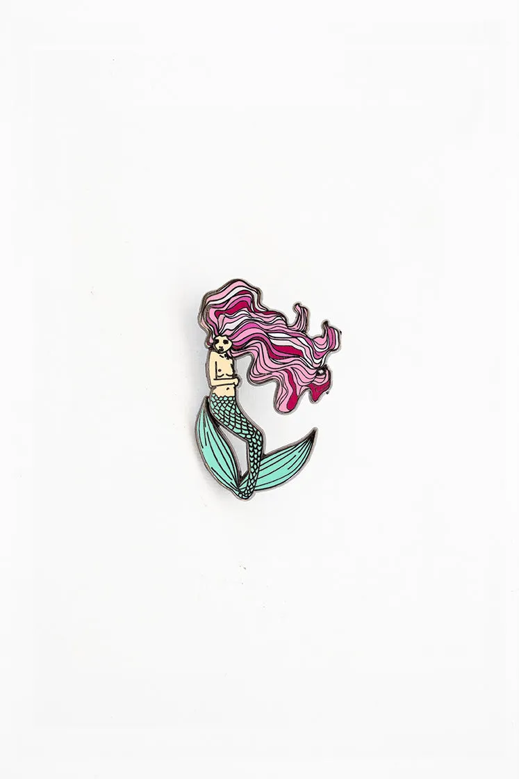 Enameled Pin - Floating Mermaid