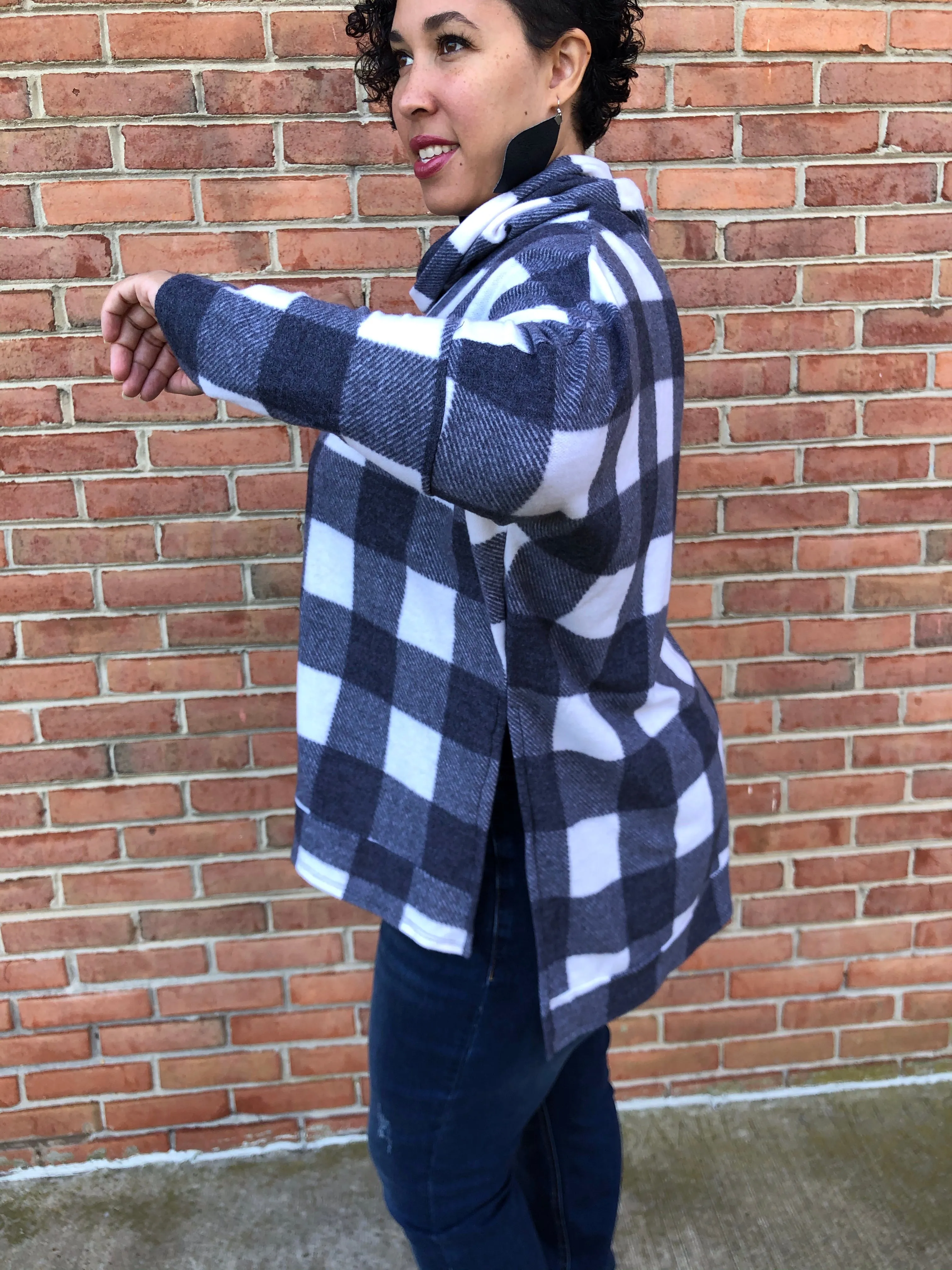 #F71 Outdoorsy Plaid Oversize Tunic