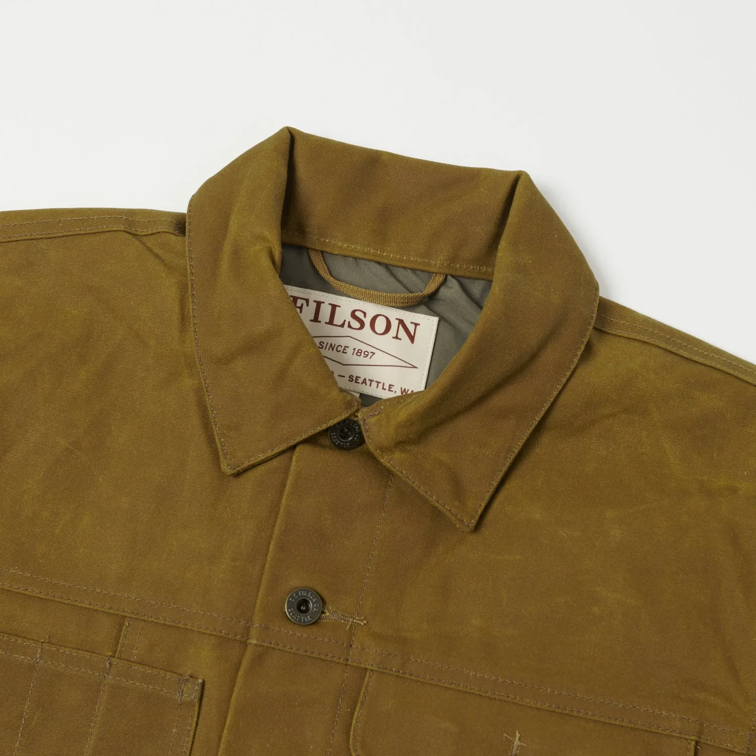 Filson Tin Cloth Short Lined Cruiser Jacket - Dark Tan