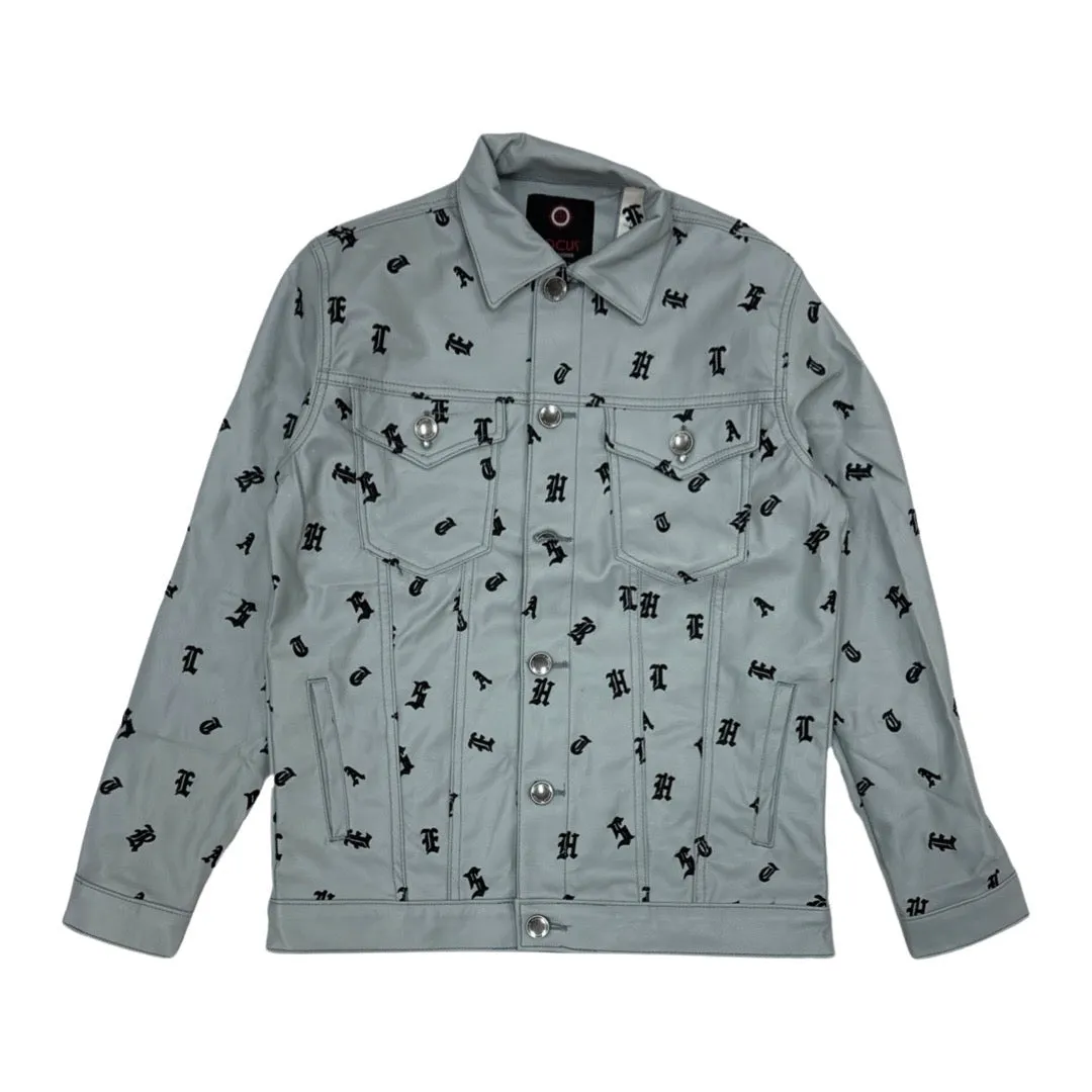 Focus Grey Leather Print Jacket