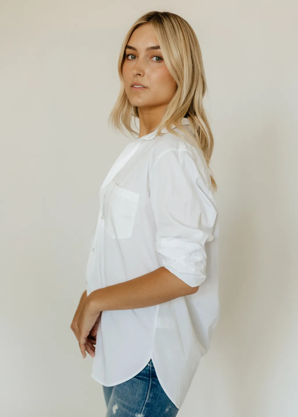 Frank & Eileen Joedy Boyfriend Button-Up in White