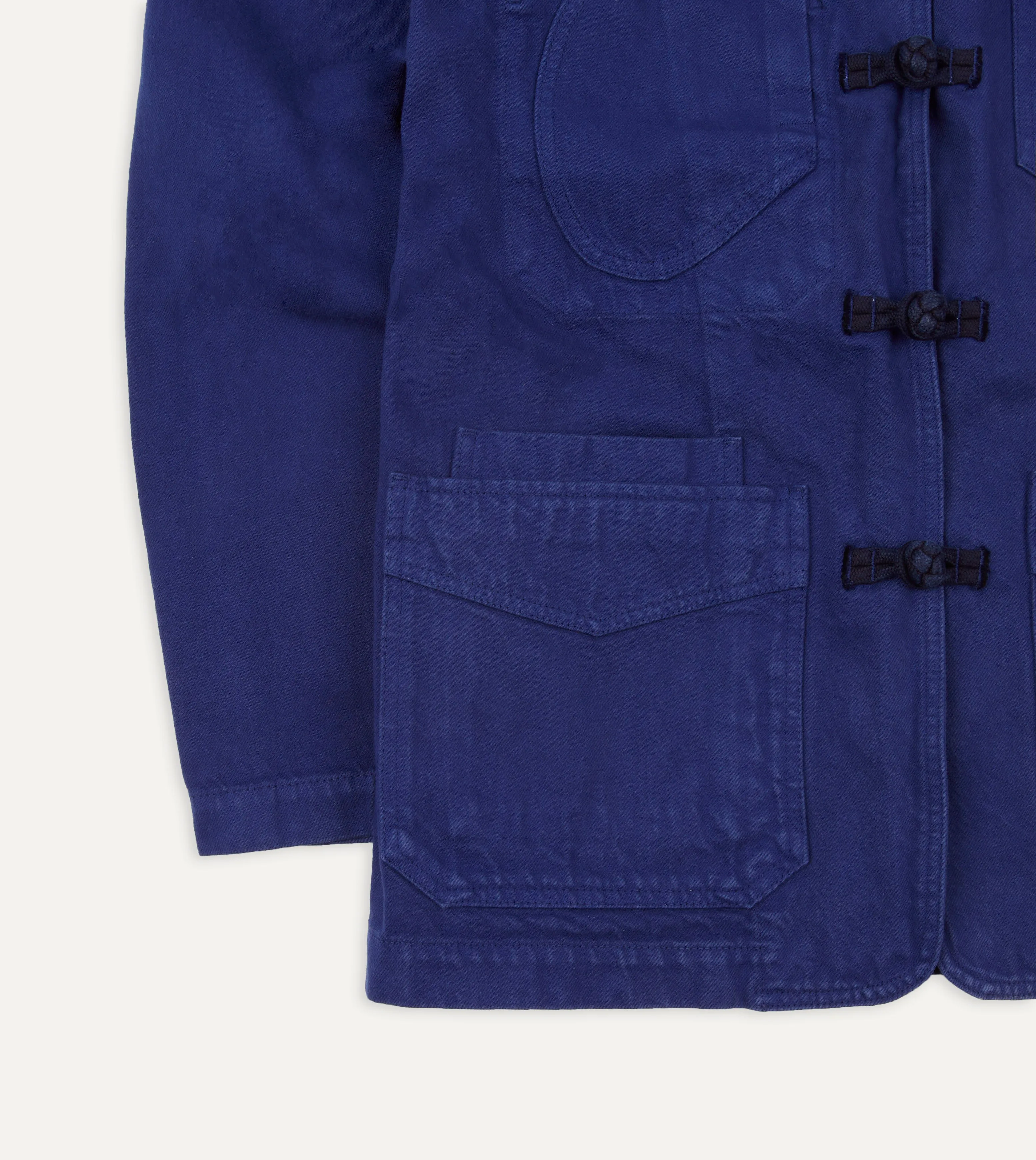 French Blue Cotton Twill Five-Pocket Artists Chore Jacket