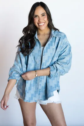 Freshly Chic Denim Button Down Top