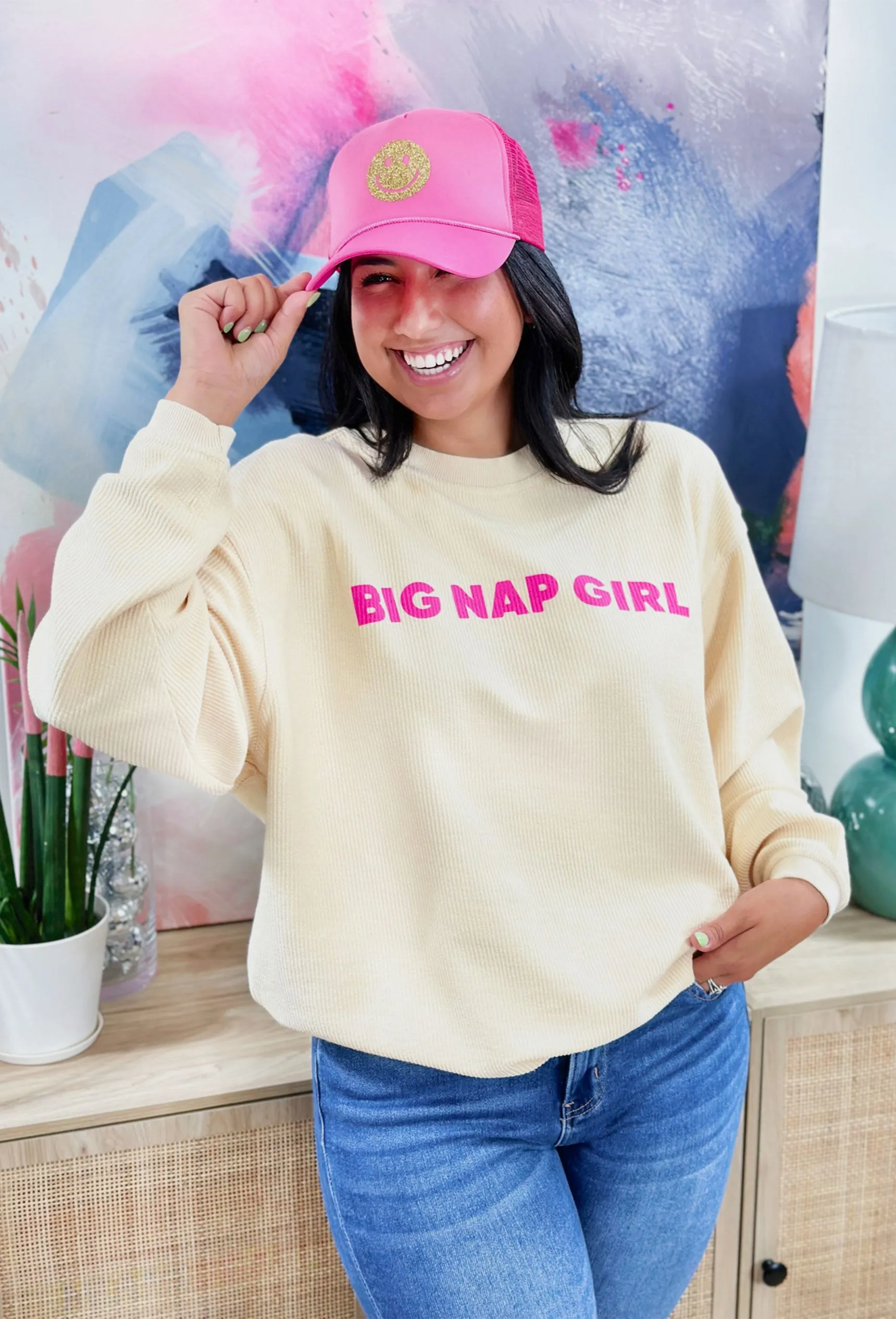 Friday   Saturday: Big Nap Girl Corded Pullover