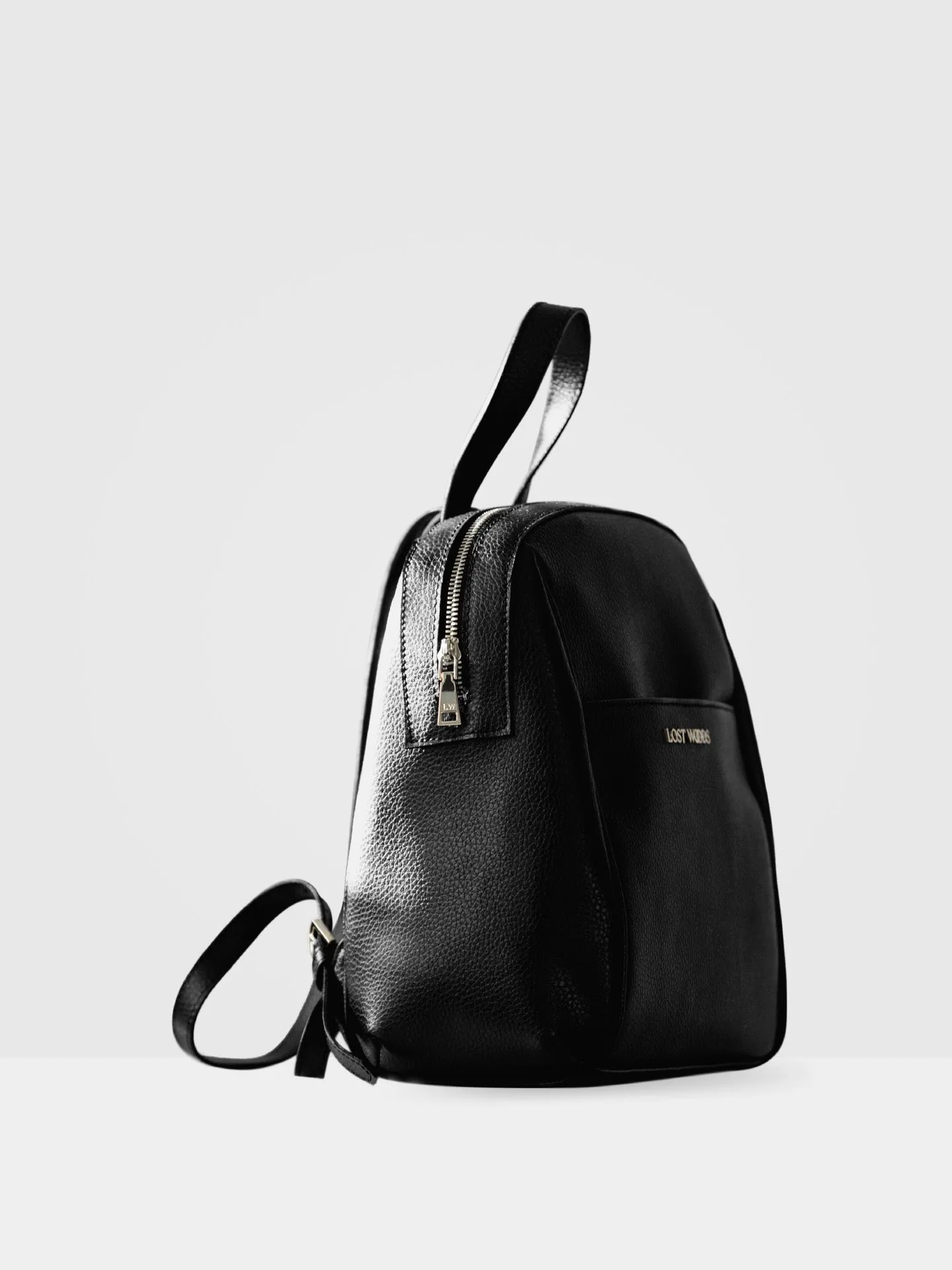 Hazel MIRUM Leather Vegan Backpack | Black & Gold