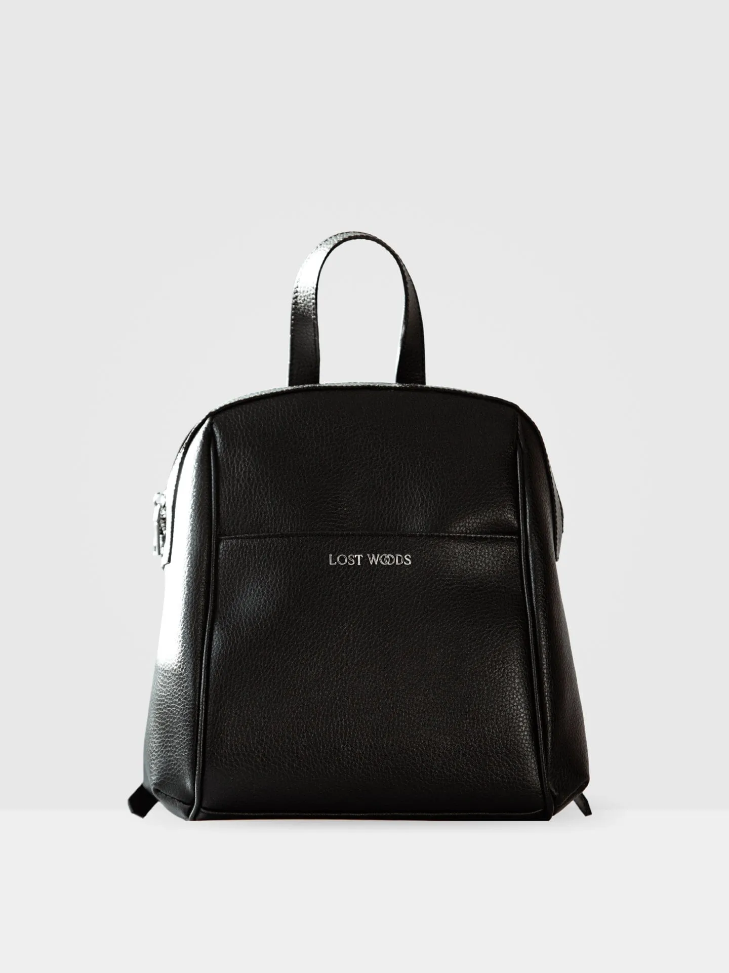 Hazel MIRUM Leather Vegan Backpack | Black & Silver