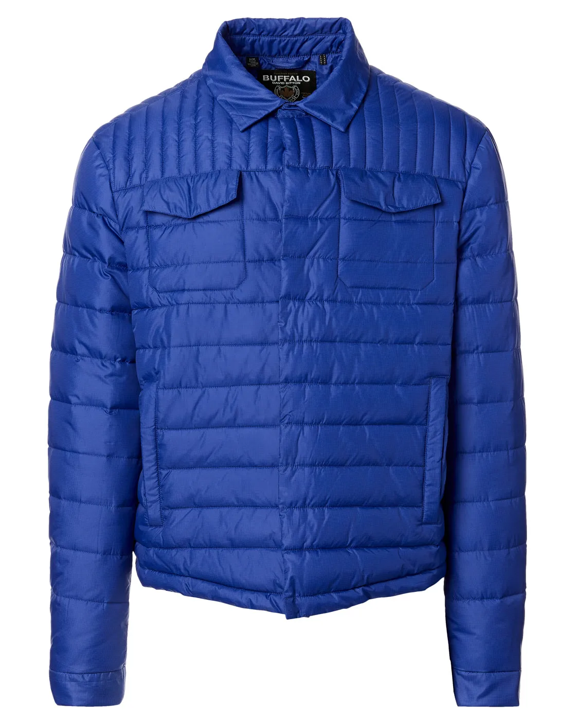 Jawine Men's Cropped Puffer Jacket in Blue - BM23608