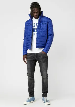 Jawine Men's Cropped Puffer Jacket in Blue - BM23608