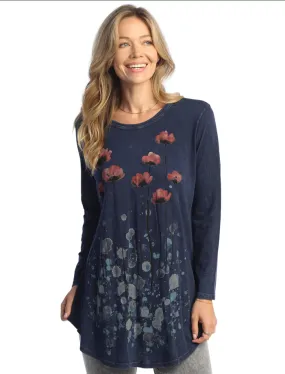 Jess & Jane Confetti tunic, 3/4 sleeve mineral wash