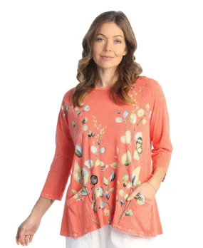 Jess & Jane Kelly tunic, 3/4 sleeve mineral wash