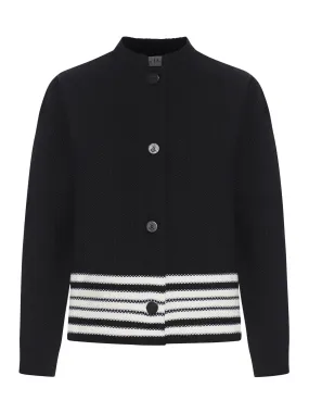 knitted jacket with logo