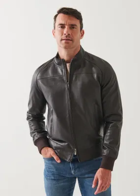 LEATHER ZIP-UP BOMBER