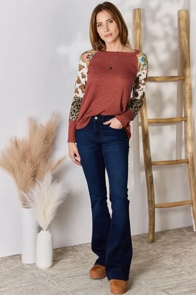 Leopard Waffle-Knit Shirt  (S - 3X)