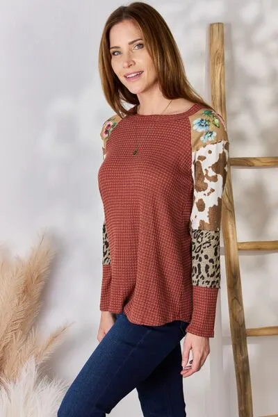 Leopard Waffle-Knit Shirt  (S - 3X)