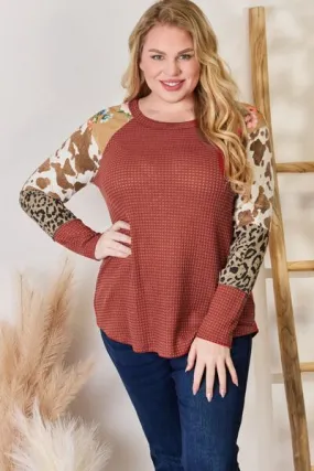 Leopard Waffle-Knit Shirt  (S - 3X)