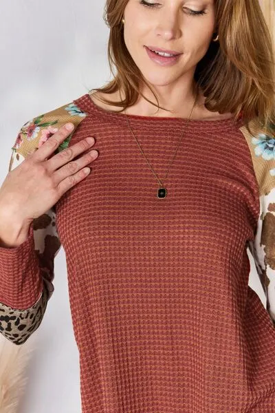 Leopard Waffle-Knit Shirt  (S - 3X)