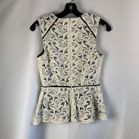 Maeve Cream Lace With Peplum Top